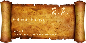 Rohrer Petra névjegykártya